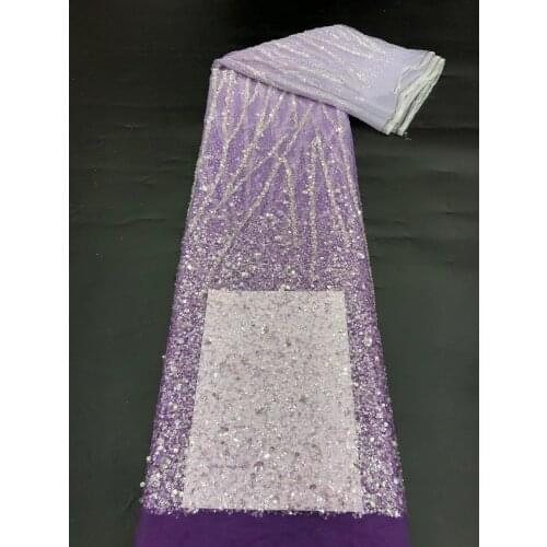 African Lace Fabric Design Purple Sequins African Lace Fabric 2021 Sequins Tulle Lace Fabric For Nigerian Net Sew Dress