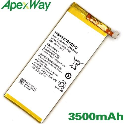 ApexWay 2PCS/lot HB4547B6EBC 3500mAh Phone battery for Huawei Honor 6 Plus 6plus PE-TL20 PE-TL10 PE-CL00 PE-UL00