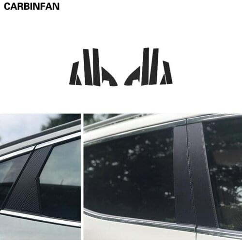 Car carbon fiber sticker Window ABC Column Pillar exterior Sticker Trim For Nissan Qashqai Rogue Sport 2016-2019