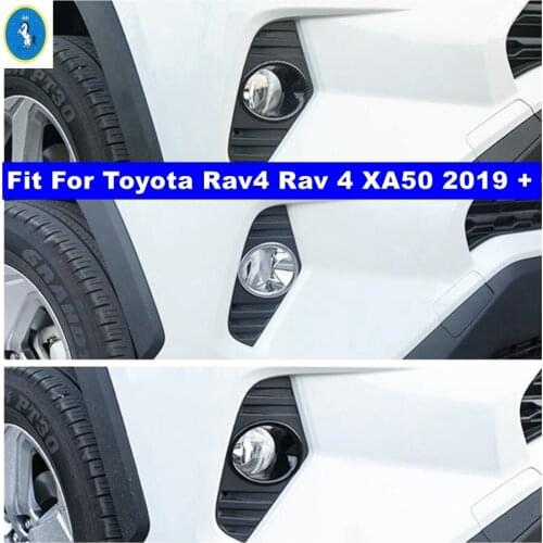Car Accessories Front Bumper Fog Lights Lamps Eyebrow Ring Circle Cover Trim Fit For TOYOTA RAV4 RAV 4 XA50 2019 2020 2021 ABS