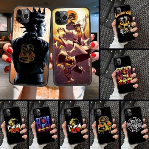 Cobra Kai Phone Case Cover Hull For iphone 5 5s se 2 6 6s 7 8 12 mini plus X XS XR 11 PRO MAX black art prime 3D funda trend