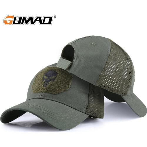 Hiking Caps Adjustable Breathable Mesh Skull Cap Tactical Military Camo Airsoft Sun Visor Trucker Hat Hunting Baseball Snapback