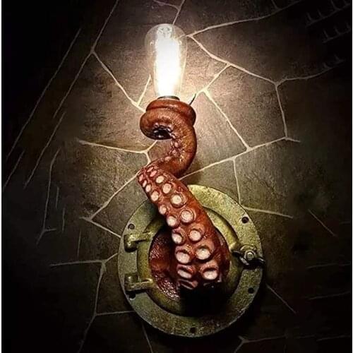 Ne Retro Octopus Electric Light Tentacle Monsters with Bulbs Hanging on Wall Octopus Tentacle lamp Holder for Home Decor SMR88