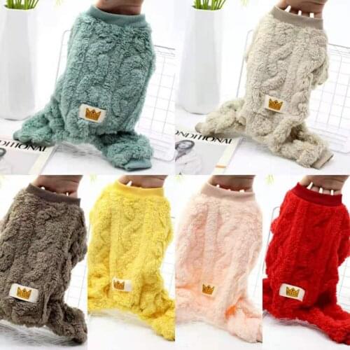 Fleece Pet Jumpsuit Warm Dog Winter Clothes For Small Medium Dogs Chihuahua Puppy Sweater Yorkshire Pug Jacket Ropa Perro