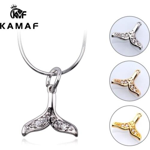 Glamour Whale Tail Pendant with Micro Cube Set Oxygen Cubic Zirconia Used to Make DIY Bracelet Necklace Jewelry Accessories