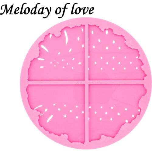 Glossy Epoxy Silicone Mold DIY Making Geode Coaster Agate Resin Mold DY0456