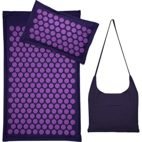 Lotus Spike Acupressure Mat Cushion Nature Linen Coconut Palm Back Neck Foot Massage Indoor Home Fitness Pillow Gym Mat Home