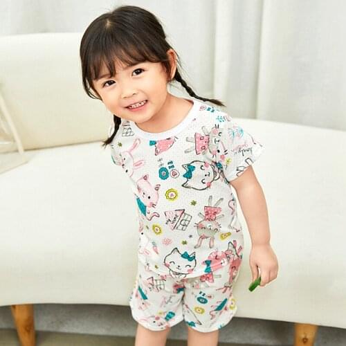 Summer Cartoon Girls Clothing Sets Children Tops+Shorts 2pcs Clothes Suits for Teen Girls Toddler Girls Outfits Sets Breathable