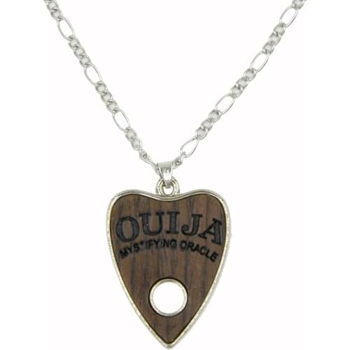 Fashion Wooden Ouija Necklace Pendant Body Jewelry Chain with 24 inch Stainless Steel Chain