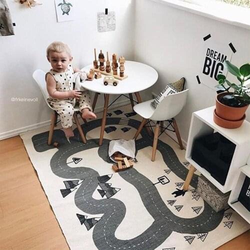 New Kids Adventure World Map Road Play Game Pad Mats Carpet Rugs Baby Crawling Blanket Mat for Room Decoration INS Baby Gifts
