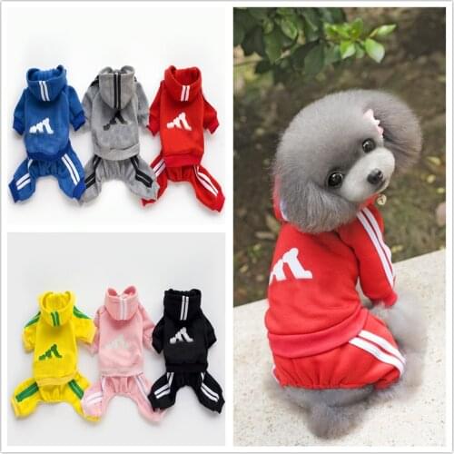 Discount Price Autumn And Winter Warm Dog Clothes Cotton Four-leg Hoodie Suit Puppy Sweater Chihuahua Pet Clothing Dogs Coat