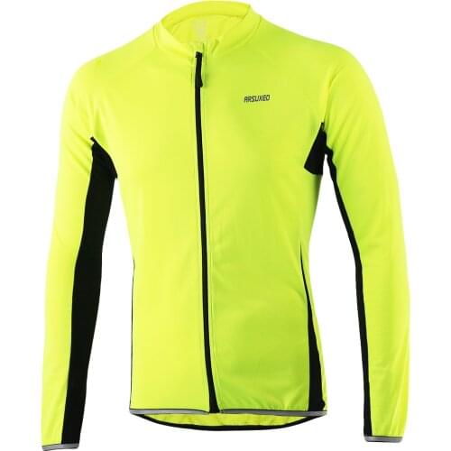 Pro Mens Long Sleeves Cycling Jersey Breathable MTB Clothing Bike Jersey with Reflective Strap Maillot Roupa Ciclismo