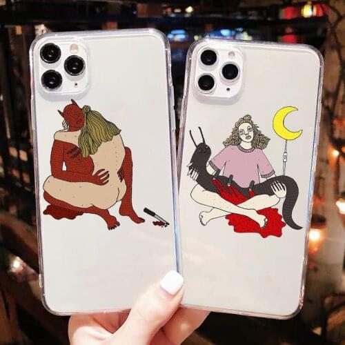 Polly Nor Painting Art Transparent Soft Phone Case For iPhone SE 12mini 12pro 11pro Max 7 8 Plus XR Xs Max TPU Silicone cover