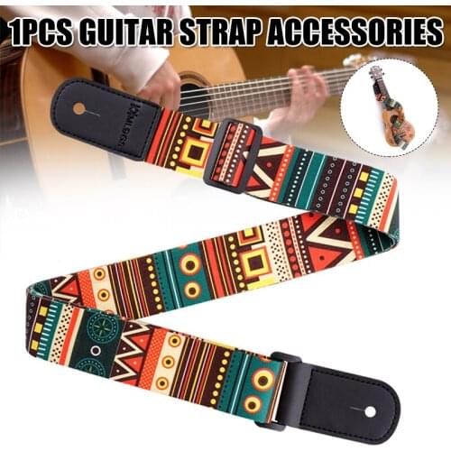 Hot Sale Guitar Strap Multicolor Printing Thickened Guitar Belt for Ukulele Acoustic Electric Guitar Bass N66