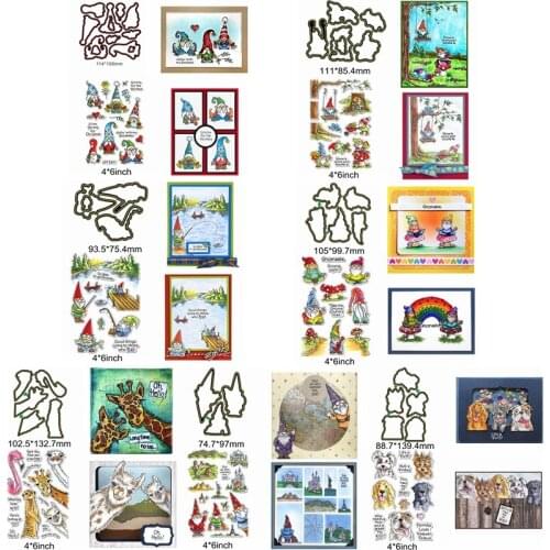 Merry Christmas Santa Giraffe Dog Letter Tree Metal Cutting Dies Match Combine Clear Silicone Stamps Decorate Cards Scrapbook