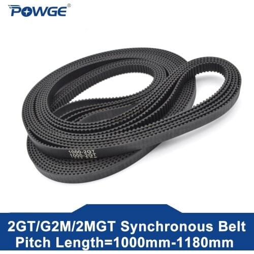 POWGE 2MGT 2M 2GT Synchronous Timing belt Pitch length 850/852/860/900/930 width 3/6/9/15mm Teeth 425 426 430 450 465 GT3 closed