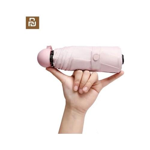 In stocks Youpin capsule mini sun umbrella sunscreen ultra light anti-UV small pocket five fold umbrella folding rain