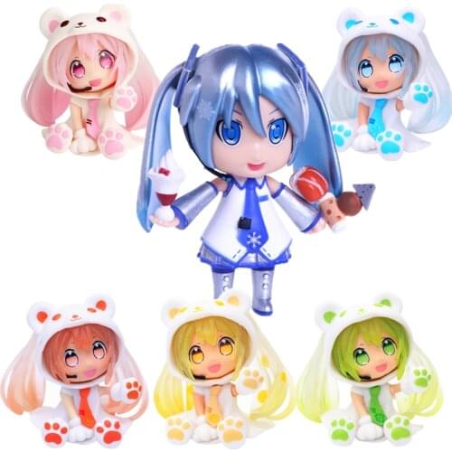 Japanese Anime Pink Cute Hatsune Miku Figure Sexy Girl Series Car Decoration Small Sculpture Movable Doll Adult Birthday Gift