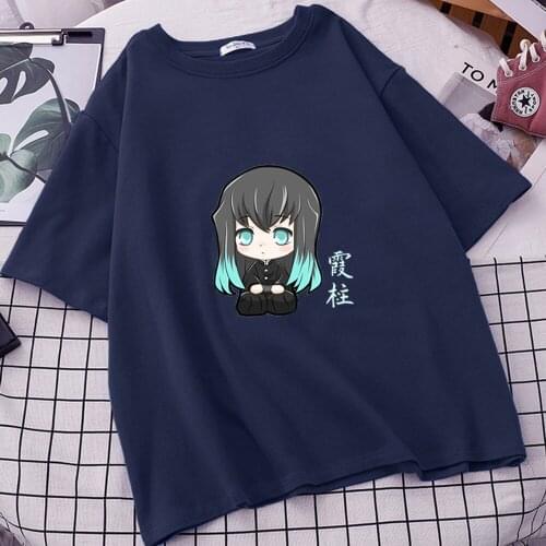 Women Chibi Muichiro Tokito Hashira Kimetsu No Yaiba Tshirt Summer Harajuku Men Oversized T Shirts O-Neck Tops Short Sleeve Tee