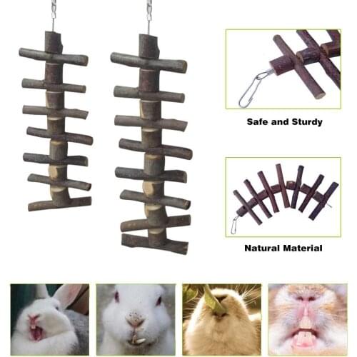 Bunny Chew Toy Pet Tooth Chew Stick Natural Apple Wooden Molar Rod For Rabbits Chinchilla Hamsters Guinea Pigs