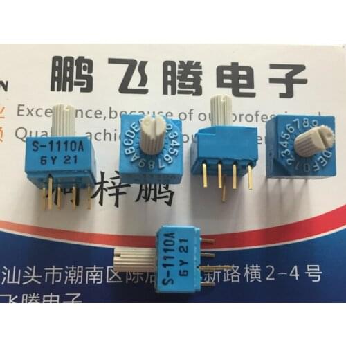 1PCS Japan COPAL S-1110A 0-F/16 bit rotary dial coding switch positive code 4:1 pin with handle