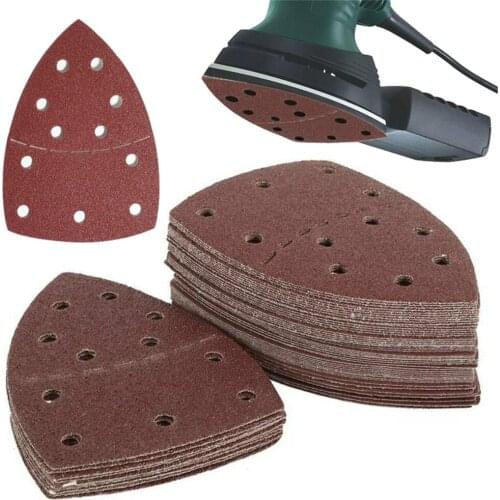 10PCS For PSM 100A Aluminum Oxide Mouse Sanding Sheets Orbital Sander Detail Palm Pads Discs Sandpaper Abrasive Paper