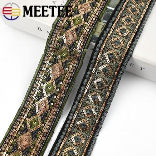 3Meters Fashion Embroideried Lace Ribbons Jacquard Webbing Tapes Clothes Bag Decorative Lace Trims DIY Garment Craft Accessories
