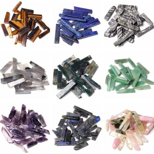 5pcs Natural amazonite Labradorite clear quartz crystal stone point beads pendant loose drill spacer lazuli beads jewelry making