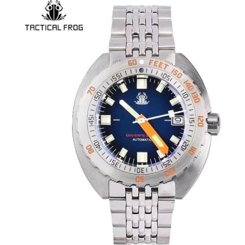 Tactical Frog SUB 300T Watch NH35 Automatic Diving Watch Mens Mechanical Sapphire Crystal C3 Super Luminous Stainless Bracelet