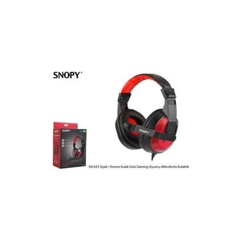 Black / red On-Ear Gaming Headset with Microphone
