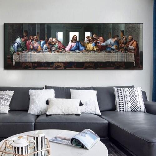 Famous Art Last Supper By Leonardo Da Vinci Canvas Paintings on The Wall Posters and Prints Pictures for Living Room Decor