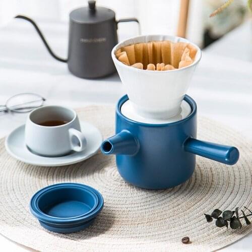 Ceramic Korean Style Household Hand-made Coffee Pot Drip Filter Ceramic Coffee Filter Cup Set Household Portable Coffee