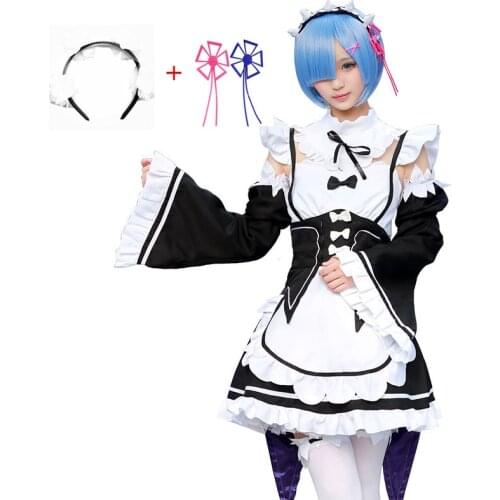 Re:zero Kara Hajimeru Isekai Seikatsu Re Life In a Different World Ram/Rem Sisters Kawaii Maid Cosplay Costume