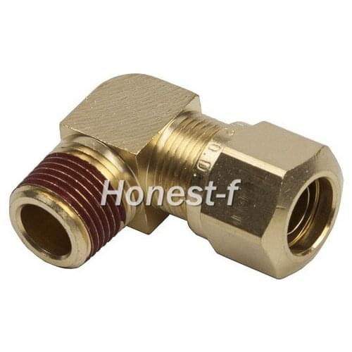 LTWFITTING DOT Air Brake Male Elbow, 1/4" Tube OD x 3/8" Male NPT Compression Fitting