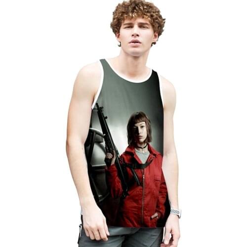 La Casa De Papel Money Heist The House of Paper 3d Bodybuilding Tank Tops Sleeveless Men Women Fitness Vest O-neck Sport Clothes