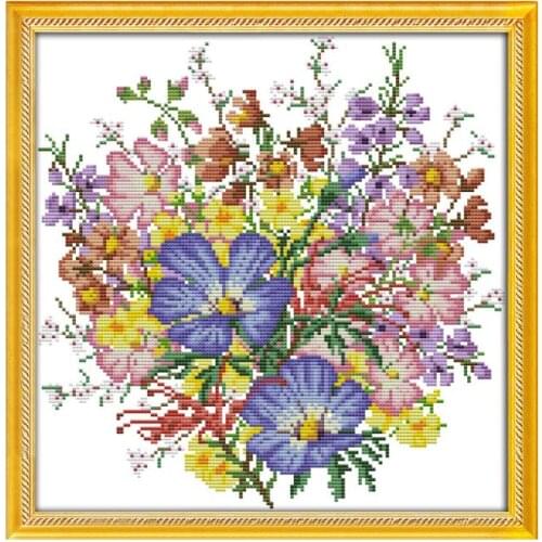 Wild bouquet cross stitch kit aida 14ct 11ct count printed canvas stitches embroidery DIY handmade needlework