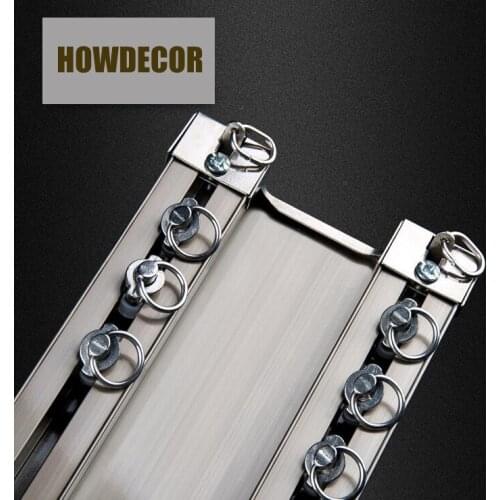 Luxurious Thick Double Rails Design Straight Curtain Track Side Nano Silence Curtain Rod Accessories Ceiling Installation