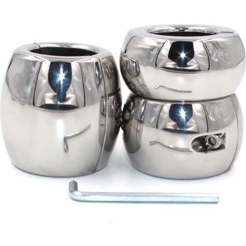 NEW 3 Size Metal Scrotum Pendant Ball Stretchers Testis Weight penis Restraint Stainless Steel cock Lock Ring