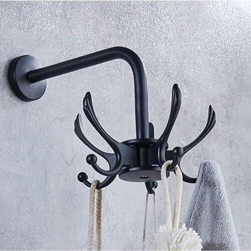 New Adjustable Rotating Robe Hooks Wall mounted Bathroom Clothes towel Robe Hooks