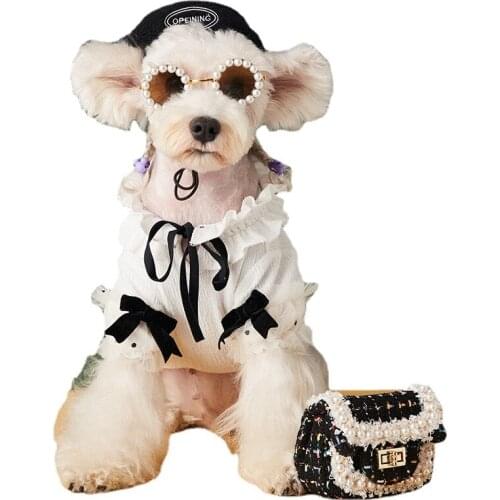 Pet Bitch Dog Clothes Autumn and Summer Thin Breathable and Comfortable Teddy Schnauzer Pomeranian Corgi Bichon Pet Inside