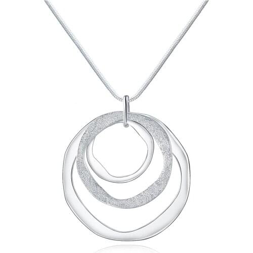 Wholesale price women wedding cute necklace Beautiful fashion Elegant silver charm round pendant pretty Necklace jewelry