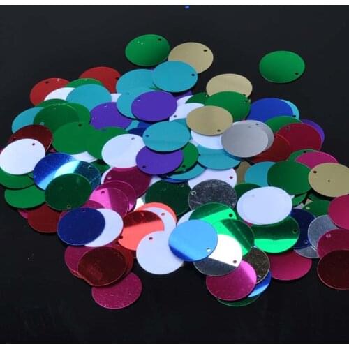 10g 19mm sequins flat round pvc loose Sequin Paillette sewing craft for clothing wedding Christmas Decoration 1 side hole