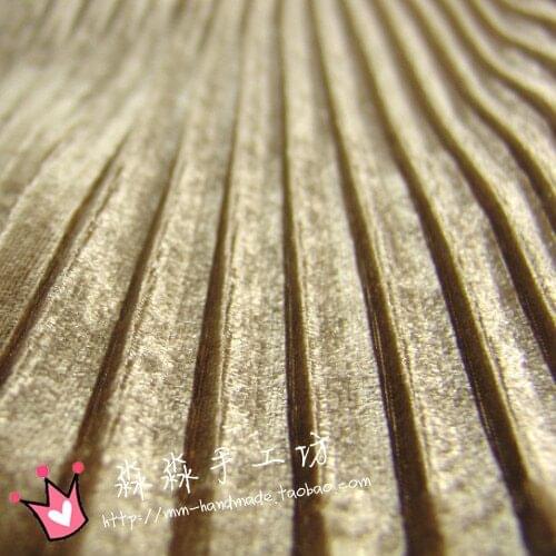 3Metre Khaki Pleated Crushed Golden Velvet Fabric Cloth For Autumn And Winter Large Fold Dress Skirt Crumpled Silk Velvet Fabric