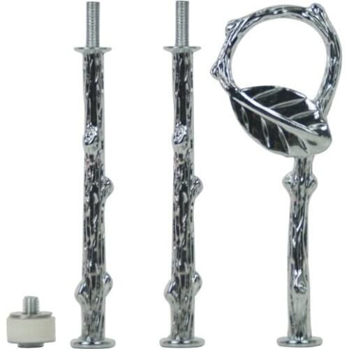 Leaves Shape Silver and Gold Multi-tiers Cake Stand Fruit Cake Plate Handle Fitting Hardware Rod Stand Holder