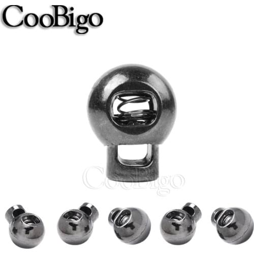 10pcs Plastic Ball Cord Lock Stopper Plated Toggle Clip For Apparel Sportswear Shoelace Backpack Bag DIY Rope Parts Accessories