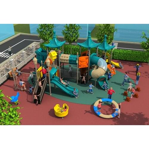 Direct factory sale CE/TUV/ISO children Multi-function combination playground structure slide for park/school/communityYLW-17924