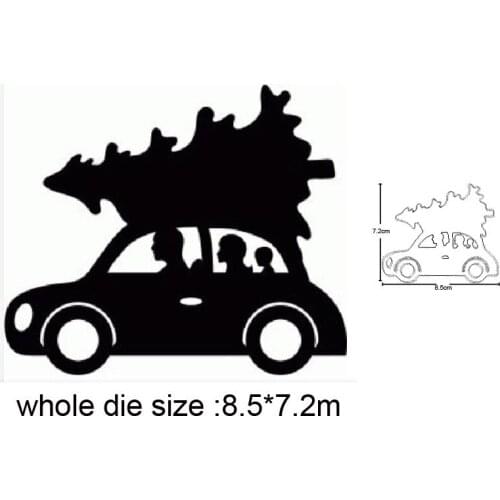 Merry Christmas Tree Truck Metal Cutting Dies Stencils for DIY Scrapbooking Decorative Embossing DIY Paper Cards