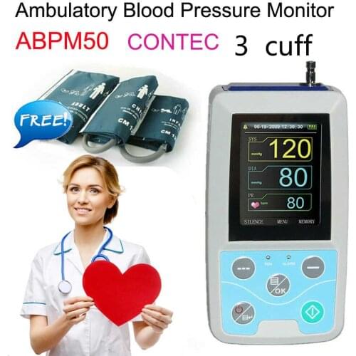 Contec abpm50 24-hour ambulatory blood pressure monitor electronic sphygmomanometer includes cuff and optional cuff
