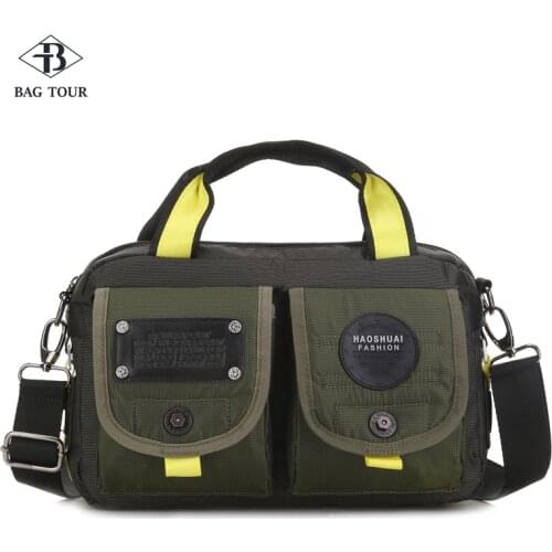 Nylon Shoulder Bags Young Solid Color Messenger Bags Strong Fabric Retro Vintage Style Crossbody durable 2019 Multiple Pockets