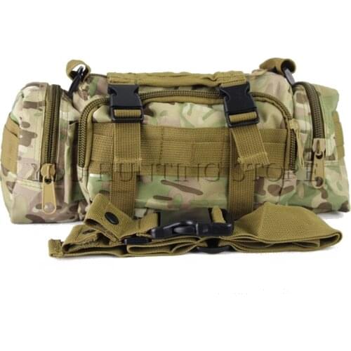 Tactical Molle 3-Ways Waist Pack Outdoor Sports Nylon Shoulder Bags Camouflage Airsoft Hiking Cross Body Bag Hunting Bags